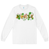 White st patricks day nurse Long Sleeve Tee - BarkalooDesign