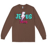 Chestnut jesus saves Long Sleeve Tee - JahusDesignShop