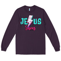 Plum jesus saves Long Sleeve Tee - JahusDesignShop