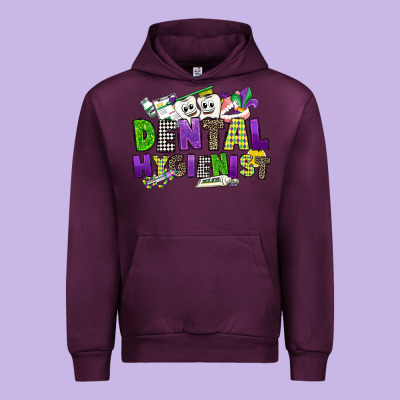 Dental Hygienest Mardi Gras Urban Hoodie Designed By Cowgirlartshop
