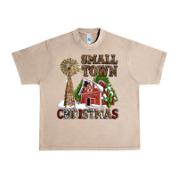 French Oak small town christmas with barn and cactus Urban Heavy Tee - AdoDesignShop