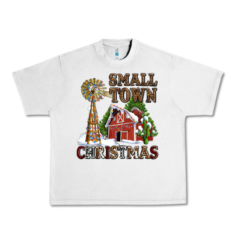 Small Town Christmas With Barn And Cactus Urban Heavy Tee by AdoDesignShop | Teevron