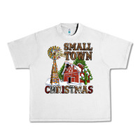 Lunar Rock small town christmas with barn and cactus Urban Heavy Tee - AdoDesignShop