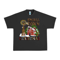 Pigment Black small town christmas with barn and cactus Urban Heavy Tee - AdoDesignShop