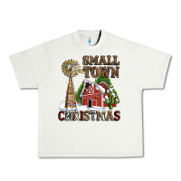 Pistachio small town christmas with barn and cactus Urban Heavy Tee - AdoDesignShop
