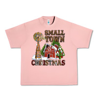 Salmon small town christmas with barn and cactus Urban Heavy Tee - AdoDesignShop