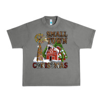 Tornado small town christmas with barn and cactus Urban Heavy Tee - AdoDesignShop