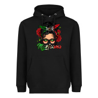 Black mexicana woman messy bun Heavyweight Hoodie - LillyAllenDesigns