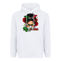 White mexicana woman messy bun Heavyweight Hoodie - LillyAllenDesigns