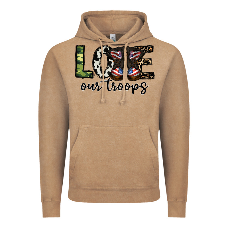 Love Our Troops Vintage Hoodie by CowhideDigitalArt | Teevron