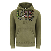 Vintage Olive love our troops Vintage Hoodie - CowhideDigitalArt