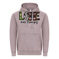 Vintage Zinc love our troops Vintage Hoodie - CowhideDigitalArt