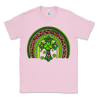 Bubblegum Pink Western Shamrock Cross Rainbow Classic Tee - Artiststas