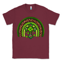 Burgundy Western Shamrock Cross Rainbow Classic Tee - Artiststas