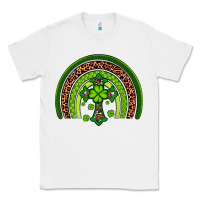 White Western Shamrock Cross Rainbow Classic Tee - Artiststas