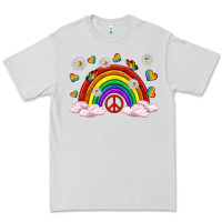 Pride Rainbow With Daisy And Butterfly Premium Tee | Teevron