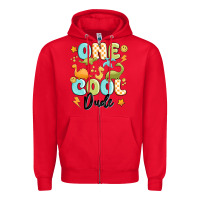 Red one cool dude Zipper Hoodie - MaliasSmallBusiness