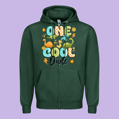 One Cool Dude Zipper Hoodie Designed By Maliassmallbusiness