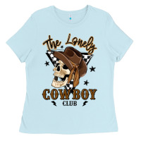 Baby Blue the lonely cowboy club Ladies Tee - MaliasSmallBusiness