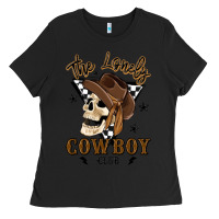 Black the lonely cowboy club Ladies Tee - MaliasSmallBusiness