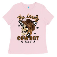 Bubblegum Pink the lonely cowboy club Ladies Tee - MaliasSmallBusiness