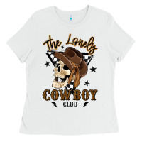 White the lonely cowboy club Ladies Tee - MaliasSmallBusiness