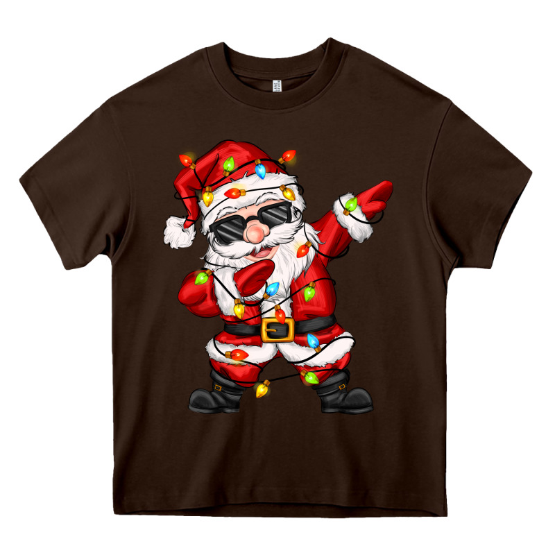 Dabbing Santa With Christmas Lights Heavy Core Tee by Zillion Design Studio | Teevron