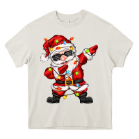 Cream dabbing santa with christmas lights Heavy Core Tee - Zillion Design Studio