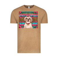 Shih Tzu Floral Tumbler Vintage Tee | Teevron
