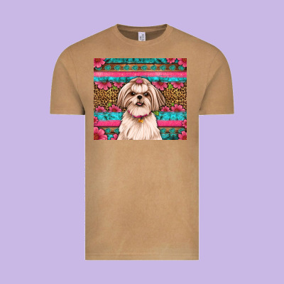 Shih Tzu Floral Tumbler Vintage Tee Designed By Jahusdesignshop