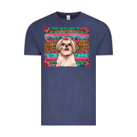Vintage Denim shih tzu floral tumbler Vintage Tee - JahusDesignShop