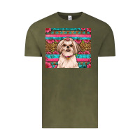Vintage Olive shih tzu floral tumbler Vintage Tee - JahusDesignShop