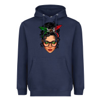 Navy mexican latina girl messy bun Heavyweight Hoodie - LillyAllenDesigns