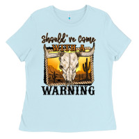 Baby Blue should've come with a warning Ladies Tee - MaliasSmallBusiness