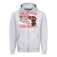 Heather Grey roses are red violets are blue i have 5  fingers t Zipper Hoodie - MaliasSmallBusiness