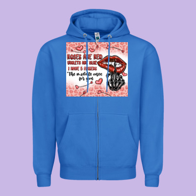 Roses Are Red Violets Are Blue I Have 5  Fingers T Zipper Hoodie Designed By Maliassmallbusiness