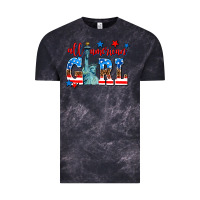 Cloud Black all american girl Vintage Tee - AdoDesignShop