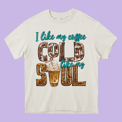 I Like My Coffee Cold Like My Soul Heavy Core Tee Designed By Texasbilliewilder