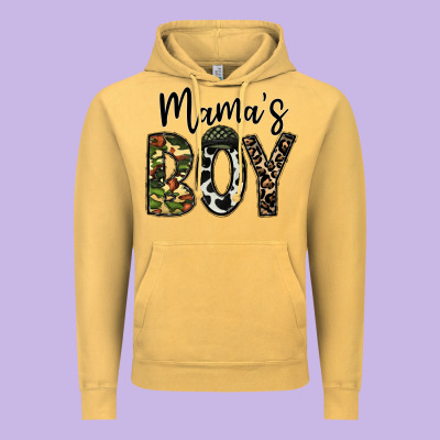 Mama's Boy Vintage Hoodie Designed By Cowhidedigitalart