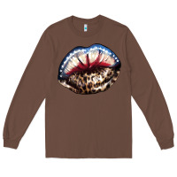 Chestnut American lips leopard Long Sleeve Tee - NancyCooperArtShop