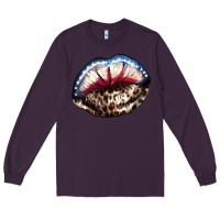 Plum American lips leopard Long Sleeve Tee - NancyCooperArtShop