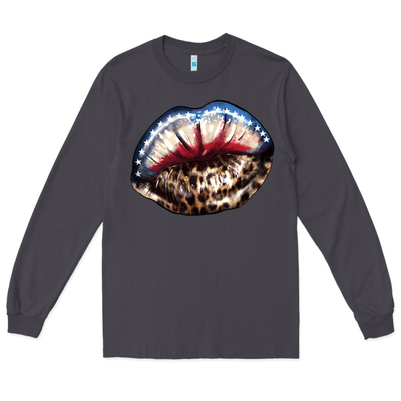 American Lips Leopard Long Sleeve Tee by NancyCooperArtShop | Teevron