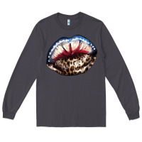 Smoke American lips leopard Long Sleeve Tee - NancyCooperArtShop