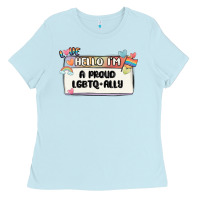 Baby Blue proud ally Ladies Tee - MaliasSmallBusiness