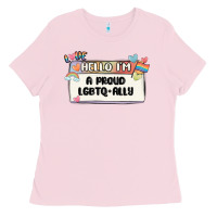 Bubblegum Pink proud ally Ladies Tee - MaliasSmallBusiness