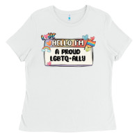 White proud ally Ladies Tee - MaliasSmallBusiness