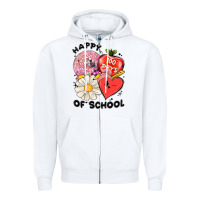 White happy 100 days of school Zipper Hoodie - MaliasSmallBusiness