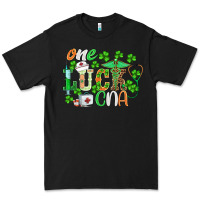 Black st.patricks one lucky cna  nurse Premium Tee - BarkalooDesign