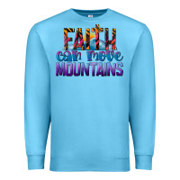 Ocean Blue Faith Can Move Mountains Premium Sweatshirt - LillyAllenDesigns