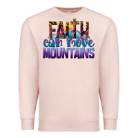 Pale Pink Faith Can Move Mountains Premium Sweatshirt - LillyAllenDesigns
